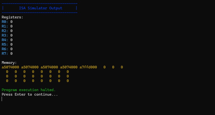 ISA Simulator Interface